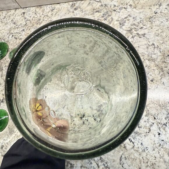 Vintage Saguaro Cactus Hand Blown Mexican Art Glass Margarita Glass 5pc Set - Picture 16 of 16